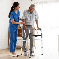 TolleTour Leicht Rollator aus Aluminium bis 180 kg, Gehhilfe, Laufhilfe Höhenverstellbar, faltbar & leicht, 4 Räder