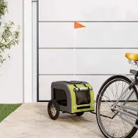 vidaXL Möbel Fahrradanhänger Hunde Grün und Grau Oxford-Gewebe und Eisen - Fahrradanhänger &47827