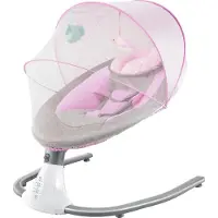 StarTech.com Elektrische Babywippe - Bluetooth Baby Schaukelstuhl - Automatisches Schaukeln mit Fernbedienung - 4 Schaukelstufen - Timer - 12 Melodien - Rosa