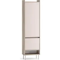 Furnlux Classic FURNLUX Kleiderschrank Voco Eiche Und Beige 54cm / Hauptfarbe: Beige / Abmessungen: 54 x 198 x 34 cm