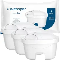 Wessper 3x AquaFlux Wasserfilterkartuschen – Kompatibel mit Laica Bi-Flux, Brita Maxtra+, Dafi Unimax