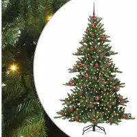 Syfax Künstlicher klappbarer Weihnachtsbaum Grün 180 cm PVC und Stahl