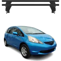 Omac Menabo Dachträger Grundtäger für Honda Jazz Fit 2007-2014 50kg Alu Schwarz 2 tlg