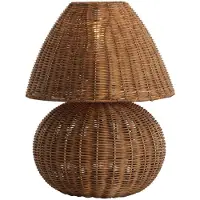 Light & Living - tischlampe - Mavon - braun - rattan - Ø 28cm - E27 - 1898083