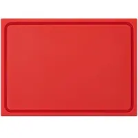 Morleos Muvell Schneidebrett Kunststoff HDPE500 | Rot 45x30x2 cm | Schneidbrett | Gastro Profi HACCP rohes Fleisch Küchenbrett | 1 Seite mit Saftrinne |