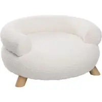 Flamingo Hundesofa Deteno rund weiß, Maße: 54 x 54 x 27 cm