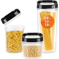 Kadax Lebensmittelbehälter Pulverprodukte Gewürze mit Deckel Kunststoff 3St