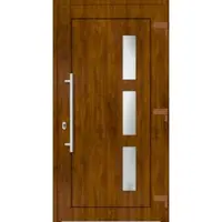 Haustuerenland.de Kunststoff Haustür nach Maß "NELLY" 71 mm Golden Oak holzähnlich beidseitig außen öffnend DIN rechts