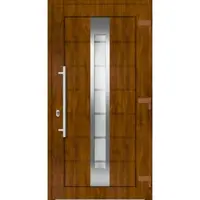 Haustuerenland.de Kunststoff Haustür nach Maß "MIRELLA" 71 mm Golden Oak holzähnlich beidseitig außen öffnend DIN rechts