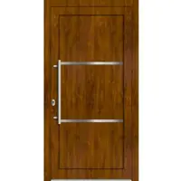 Haustuerenland.de Kunststoff Haustür ohne Glas "JUSTINE" 71 mm Golden Oak holzähnlich innen öffnend DIN links