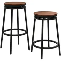 Costway Bar Hocker Set von 2, 360 ° drehbar, Küchenhöcker mit 2 Höhenverstellbaren, mit Metallrahmen und Fußlehnen