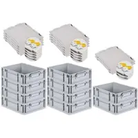 Proregal SuperSparSet 10x Eurobox NextGen Grip mit Scharnierdeckel und Gelben Schiebeschnappverschlüssen HxBxT 12 x 30 x 40 cm 11 Liter