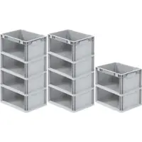 Proregal 10x Eurobox NextGen Store | HxBxT 22x30x40cm | 20 Liter | Seite offen | Eurobehälter, Transportbox, Transportbehälter