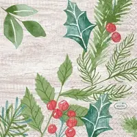 Duni GmbH Winter Greenery 3lg 1/4 Servietten 24x24 cm | Packung (50 Stück)