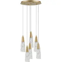 Nova Luce KOVAC Pendelleuchte G9 5-fach Gold 180x35cm dimmbar 9160196