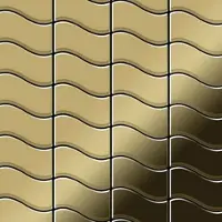 ALLOY Mosaik Fliese Massiv Metall Titan Hochglänzend Gold 1,6mm Stark Flux-ti-gm 1 Paket mit 10 Matten 0,86 m2 Gold