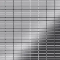 ALLOY Mosaik Fliese Massiv Metall Edelstahl Hochglanz Grau 1,6mm Cabin-s-s-m 1 Paket mit 10 Matten 1,01 m2 Grau