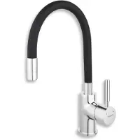 Novaservis freistehende Spültischarmatur mit elastischem Arm, schwarz/chrom, 70710.0C