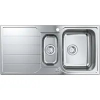GROHE K500, Aufsatzwanne, Rechteckig, Edelstahl, Edelstahl, 1,5 Becken, Rechteckig