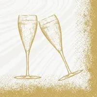 Duni GmbH Servietten 24x24 cm 3-lagig Sparkly Cheers weiß | Packung (50 Stück)