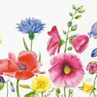 Duni Servietten 33 cm 3-lagig 1/4-Falz Flowy Meadow Papierservietten | Packung (250 Stück)
