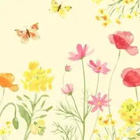 Duni Servietten 40x40 cm, 4-lagig, Klassik Poppy Field | Packung (50 Stück)