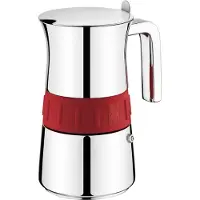 Big Buy Cooking 170566, Mokka-Kanne, Rot, Edelstahl, Edelstahl, 4 Tassen