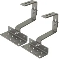 PVundSO Dachhaken Set 2 Stück für Solarmodule 3-Fach Verstellbar Edelstahl 5 mm