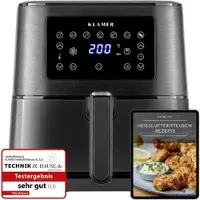 KLAMER Heißluftfritteuse XL 5,5l, Multifunktionale Heissluftfritteuse, ölfreie Fritteuse, 1700W Airfryer