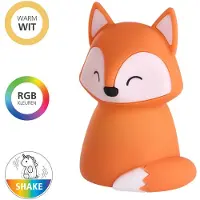 Eglo LED Nachtlicht Castellino, Akku Tischlampe Fuchs, Kinderzimmer Deko Mädchen Jungen, Nachttischlampe Kinder Baby, touch bedienbar, warmweiß, RGB