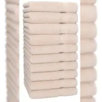 Betz 10 Stück Handtücher PREMIUM 100% Baumwolle Größe 50x100 cm Farbe sand