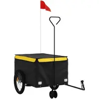 Syfax Fahrradanhänger Schwarz und Gelb 45 kg Eisen