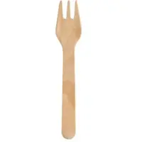 Biopak Mini Gabel Silva 90 mm, Holz gewachst Natural gewachst 90 | Packung (100 Stück)