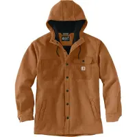 Carhartt Sweatjacke Wind & Rain Bonded Shirt Jac Oiled Herren Walnut Heather-S