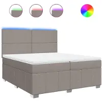 Syfax Boxspringbett mit Matratze Taupe 200x200 cm Stoff