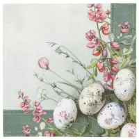 Papstar Servietten, 3-lagig 1/4-Falz 40 cm x 40 cm "Pastell Eggs", 8 x 50 Stück 400 Stück