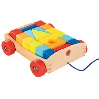 Goki Pull-along cart with 20 building blocks, 2 Jahr(e), 21 Stück(e), Holz
