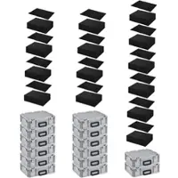 Proregal SuperSparSet 14 x Eurobox NextGen Portable Mit Rasterschaumstoff und Schaumstoffeinlage HxBxT 13,5 x 30 x 40 cm 11 Liter Eurobehälter Transportbox