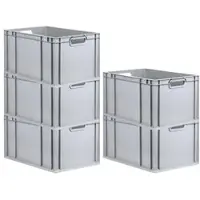 Proregal 5x Eurobox NextGen Grip | HxBxT 32x40x60cm | 65 Liter | Griffe offen | Verstärkter Boden | Eurobehälter