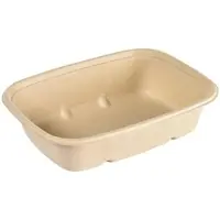 Duni GmbH Cube Bowl 900 ml - uncoated Braun Bagasse 214x159x54 | Packung (40 Stück)