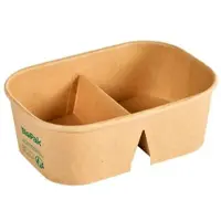 Duni GmbH 300x DUNI Brick Box Medium 250/250 ml Braun 2-Teilung