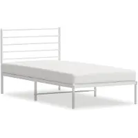 vidaXL Bettgestell mit Kopfteil Metall Weiß 80x200 cm