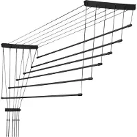 Kadax Deckenwäschetrockner "Torp", Deckentrockner Traglast 12kg, 6 Stäbe, 170 cm, schwarz