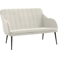 vidaXL Sitzbank Creme 110x76x80 cm Samt 351472