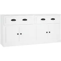 vidaXL Sideboards 2 Stk. Weiß Holzwerkstoff