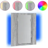 vidaXL LED-Spiegelschrank Grau Sonoma 40x12x45 cm Holzwerkstoff