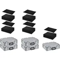 Proregal SparSet 5 x Eurobox NextGen Portable Mit Rasterschaumstoff und Schaumstoffeinlage HxBxT 13,5 x 30 x 40 cm 11 Liter Eurobehälter Transportbox