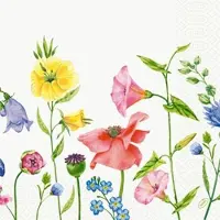 Duni GmbH Servietten 40x40 cm 3-lagig Flowy Meadow - Dekorative Papierservietten | Packung (250 Stück)