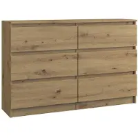 Top E Shop Topeshop M6 120 ARTISAN, Eiche, 6 Schublade(n), Partikelbord, Einfarbig, Modern, Partikelbord