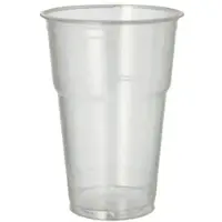 Papstar Kaltgetränkebecher, PLA "pure" 0,4 l Ø 9,5 cm, 13,2 cm glasklar mit Schaumrand 1120 Stück